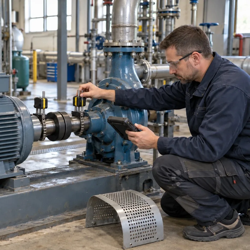 Technik podczas serwisu i utrzymania ruchu maszyn przemysłowych