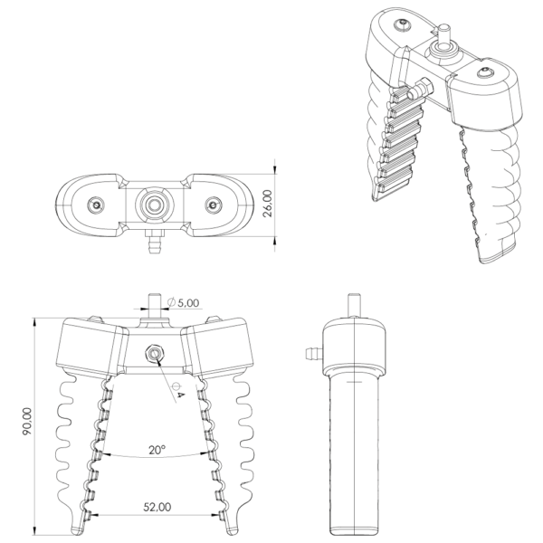 2-palczasty chwytak SoftGripper do Dobot Magician - obrazek 2
